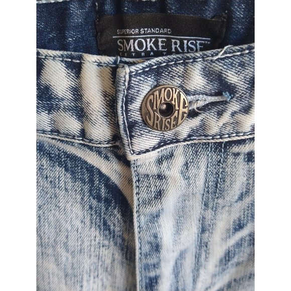 Smoke Rise Jeans Y2K 1991 Vintage Mens 40x32 Acid Wash Moto Hip Hop Jeans EUC - Picture 8 of 8